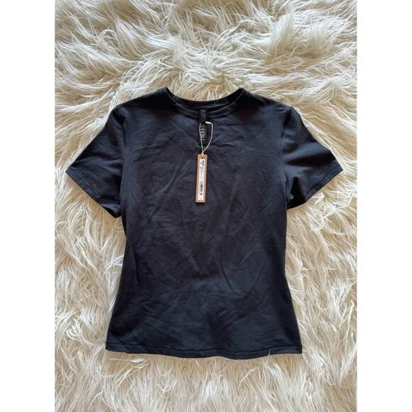 Skims Cotton Jersey T-Shirt Soot Size Medium - Picture 2 of 6